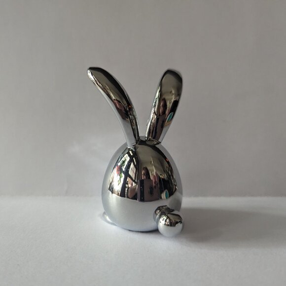 Umbra Squiggy Bunny Rabbit Ring Holder Cast Metal Chrome Jewellery Stand - Picture 5 of 9